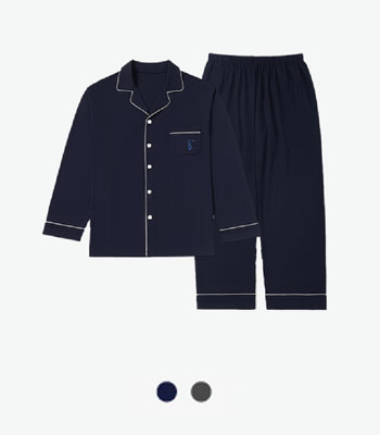 棉氨刺绣家居服男款